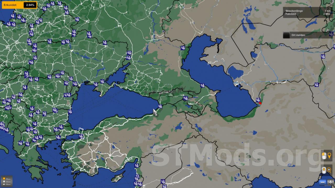 Комбинированная подложка карты версия 1.2 Fix для Euro Truck Simulator 2 (v1.53.x, 1.54.x)