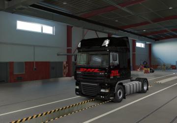 Мод Комбо скин DHL для DAF 105 и прицепа версия 1.0 для Euro Truck Simulator 2 (v1.36.x, 1.37.x)