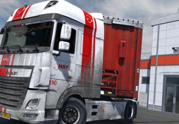 Мод Комбо скин «HST Dirty» DAF XF Euro 6 версия 1.0 для Euro Truck Simulator 2 (v1.38.x, 1.39.x)