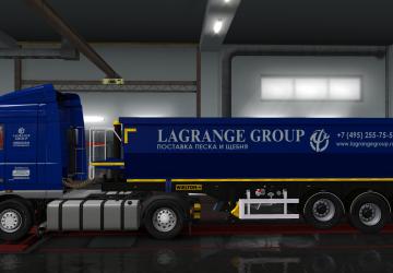 Мод Комбо-скин Lagrange Group для DAF XF 105 и прицепа Wielton v1.0 для Euro Truck Simulator 2 (v1.35.x, 1.36.x)