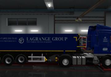 Мод Комбо-скин Lagrange Group для DAF XF 105 и прицепа Wielton v1.0 для Euro Truck Simulator 2 (v1.35.x, 1.36.x)