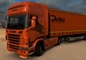 Мод Комбо скин пак «Delko» для Scania R 2009 версия 1.0 для Euro Truck Simulator 2 (v1.28.x, 1.30.x)