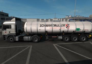 Мод Комбо скин Schwarzmuller для MAN TGS и цистерны Schwarzmuller v1.0 для Euro Truck Simulator 2 (v1.32.x, - 1.43.x)