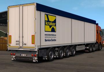 Мод Kraker Walkingfloor Trailer версия 2.1 для Euro Truck Simulator 2 (v1.35.x, 1.36.x)