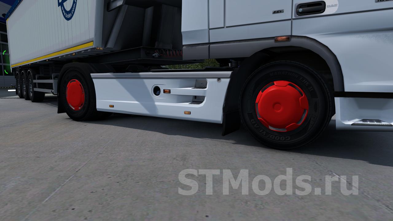 Скачать мод Красные Пластиковые Колпаки для грузовиков v1.0 для Euro Truck  Simulator 2 (v1.35.x, - 1.37.x)