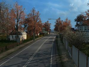 Мод Late Autumn «Поздняя осень» Weather Mod версия 5.1 для Euro Truck Simulator 2 (v1.28.x)