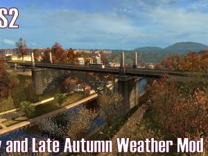 Мод Late Autumn «Поздняя осень» Weather Mod версия 5.2 для Euro Truck Simulator 2 (v1.28.x)