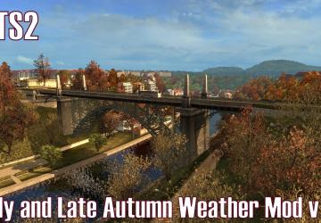 Мод Late Autumn «Поздняя осень» Weather Mod версия 5.4 для Euro Truck Simulator 2 (v1.31.x)