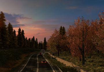 Мод Late Autumn «Поздняя осень» Weather Mod версия 5.4 для Euro Truck Simulator 2 (v1.31.x)