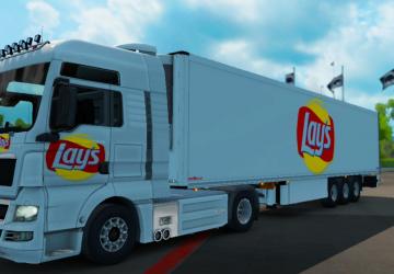 Мод LAYS skin For MAN TGX and Trailer версия 1.0 для Euro Truck Simulator 2 (v1.35.x, - 1.38.x)