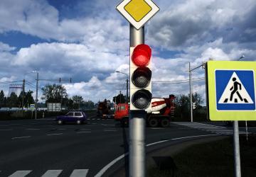 Мод LED traffic lights (Светодиодные светофоры) v1.0 для Euro Truck Simulator 2 (v1.46)