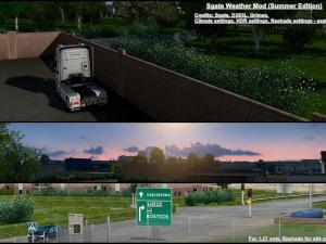 Мод Лето/Summer Environment версия 2.4 от 09.05.17 для Euro Truck Simulator 2 (v1.27.x)