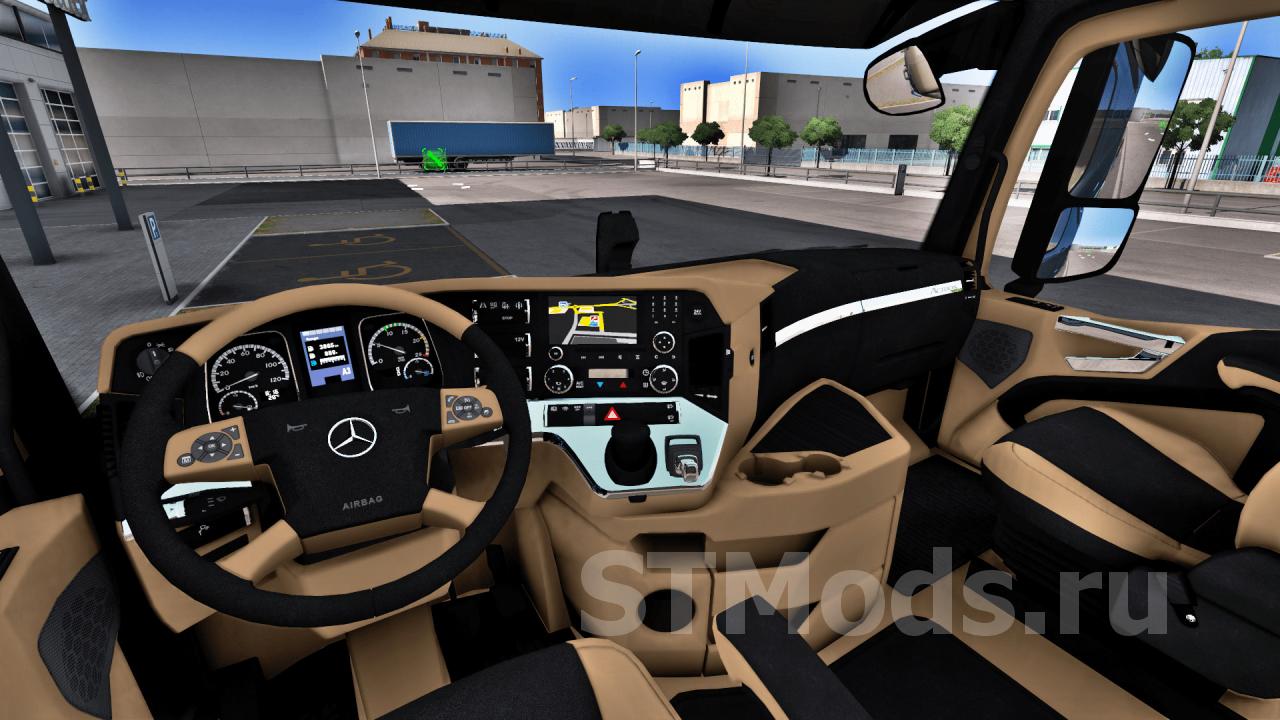 Интерьер mercedes actros mp4 для euro truck simulator 2