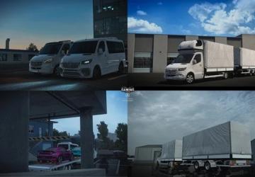 Мод Mercedes-Benz Sprinter Tourer Megamod версия 1.2 для Euro Truck Simulator 2 (v1.54.x)