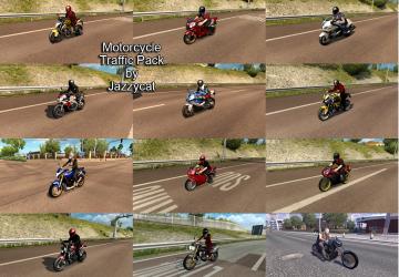 Мод Motorcycle Traffic Pack версия 1.1 для Euro Truck Simulator 2 (v1.30.x, 1.31.x)