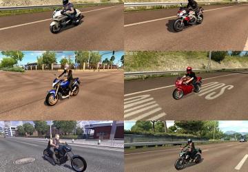 Мод Motorcycle Traffic Pack версия 1.2 для Euro Truck Simulator 2 (v1.30.x, 1.31.x)