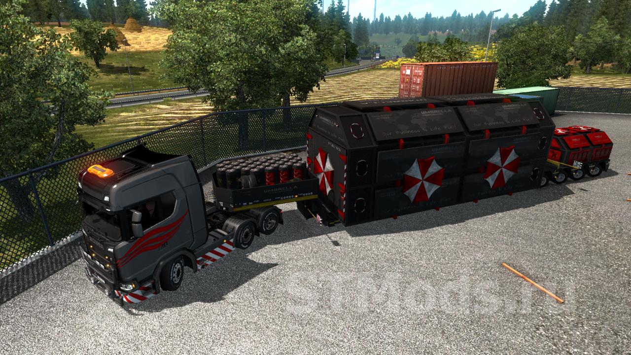 Скачать мод Негабаритный груз «Umbrella Cargo» версия 1.45.1 для Euro Truck  Simulator 2 (v1.45.x)