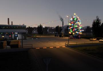 Мод Новогоднее оформление для зданий версия 2.0 для Euro Truck Simulator 2 (v1.46.x)