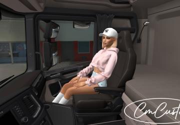 Мод Пак девушек-пассажиров в кабину грузовика v1.4.2 для Euro Truck Simulator 2 (v1.49.x)