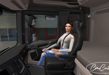 Мод Пак девушек-пассажиров в кабину грузовика v1.0 для Euro Truck Simulator 2 (v1.44.x, 1.45.x)
