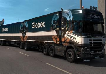 Мод Пак скинов «Globex» для прицепа и грузовиков v1.0 для Euro Truck Simulator 2 (v1.32.x, - 1.36.x)