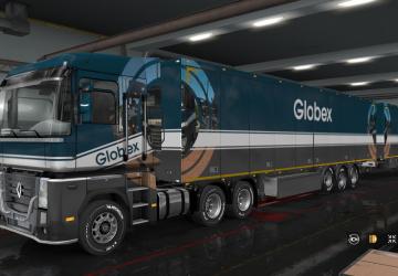 Мод Пак скинов «Globex» для прицепа и грузовиков v1.0 для Euro Truck Simulator 2 (v1.32.x, - 1.36.x)