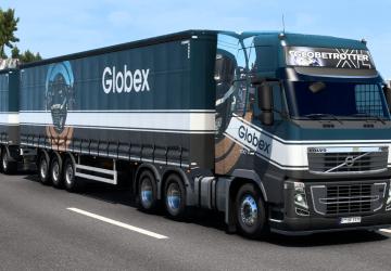 Мод Пак скинов «Globex» для прицепа и грузовиков v1.11.1 для Euro Truck Simulator 2 (v1.44.x)