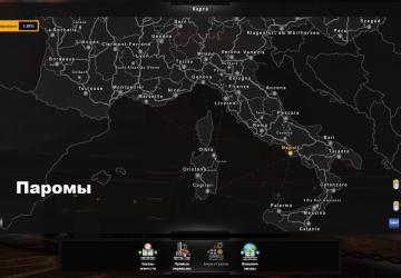 Мод Паромные соединения для карты  Sardinia Map Add-on v0.9 v1.0 для Euro Truck Simulator 2 (v1.32.x)