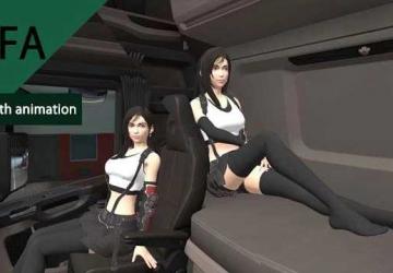 Мод Пассажир Tifa Lockhart версия 1.0 для Euro Truck Simulator 2 (v1.47.x, 1.48.x)