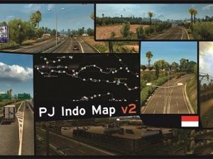 Карту Карта «PJ Indo» версия 2.3 для Euro Truck Simulator 2 (v1.30.x)