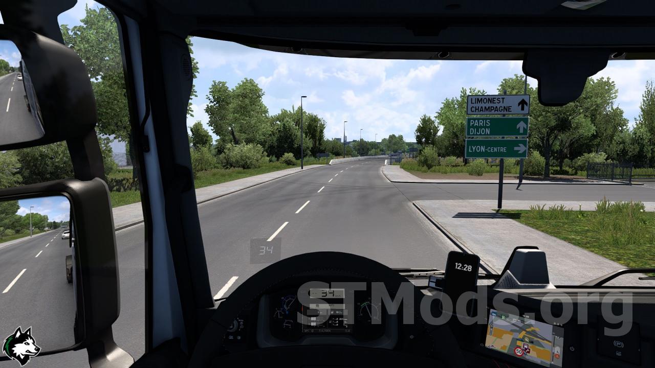 Скачать мод Проектор скорости на лобовое стекло версия 1.1 для Euro Truck  Simulator 2 (v1.49)