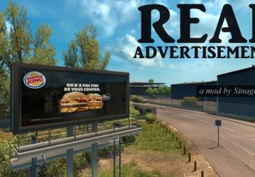 Мод Real Advertisements версия 19.05.2024 для Euro Truck Simulator 2 (v1.50.x)