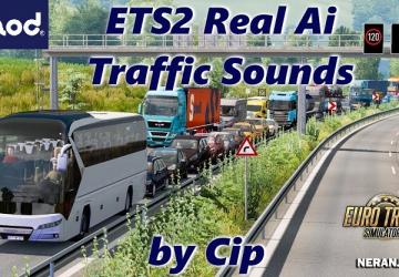 Мод Real AI Traffic Engine Sounds версия 1.38b для Euro Truck Simulator 2 (v1.38.x)