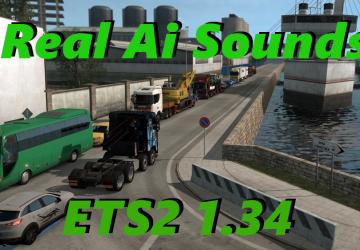 Мод Real AI Traffic Engine Sounds версия 1.3 для Euro Truck Simulator 2 (v1.32.x, - 1.34.x)