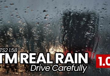 Мод TM Real Rain версия 1.0 для Euro Truck Simulator 2 (v1.58)