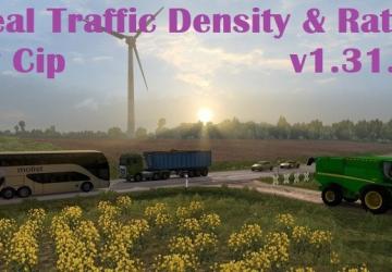 Мод Плотность и интенсивность трафика версия 1.31c для Euro Truck Simulator 2 (v1.31.x)