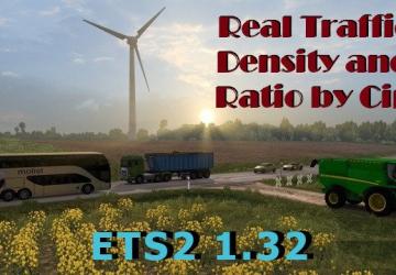 Мод Плотность и интенсивность трафика версия 1.32 для Euro Truck Simulator 2 (v1.32.x)