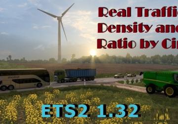 Мод Плотность и интенсивность трафика версия 1.32d для Euro Truck Simulator 2 (v1.32.x)