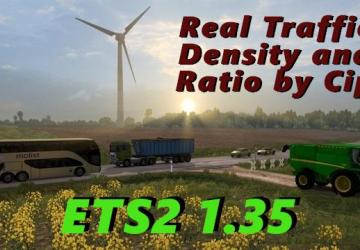 Мод Плотность и интенсивность трафика версия 1.35e для Euro Truck Simulator 2 (v1.35.x)