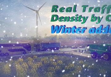 Мод Real Traffic Density Winter addon версия 1.0 для Euro Truck Simulator 2 (v1.46.x)