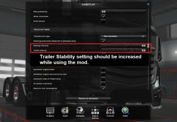 Мод Realistic Physics Mod версия 5.3 для Euro Truck Simulator 2 (v1.28.x, 1.30.x)