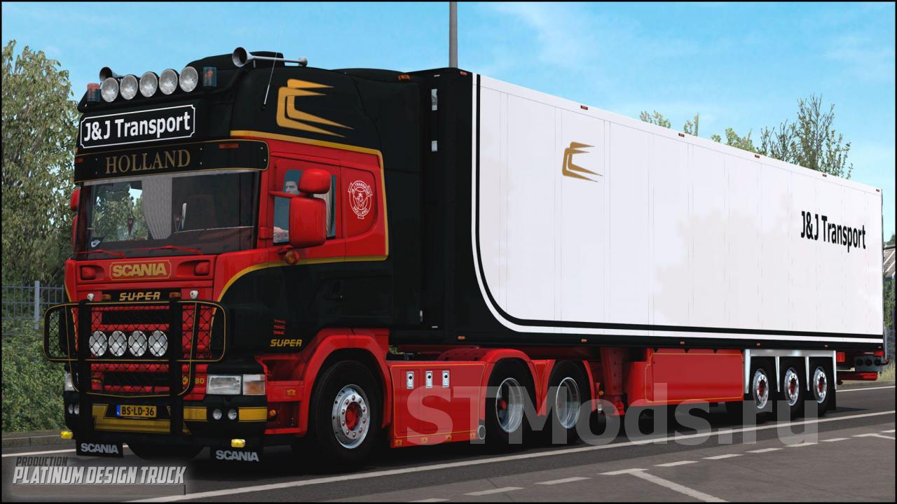 Скачать Мод Scania 164 L 480 J&J Transport Версия 1.0 Для Euro.