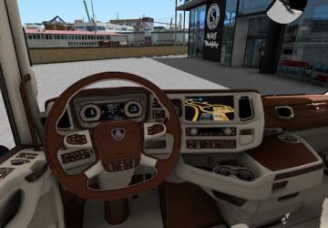 Мод Scania 2016 Leather interior версия 1.0 для Euro Truck Simulator 2 (v1.43.x, 1.44.x)