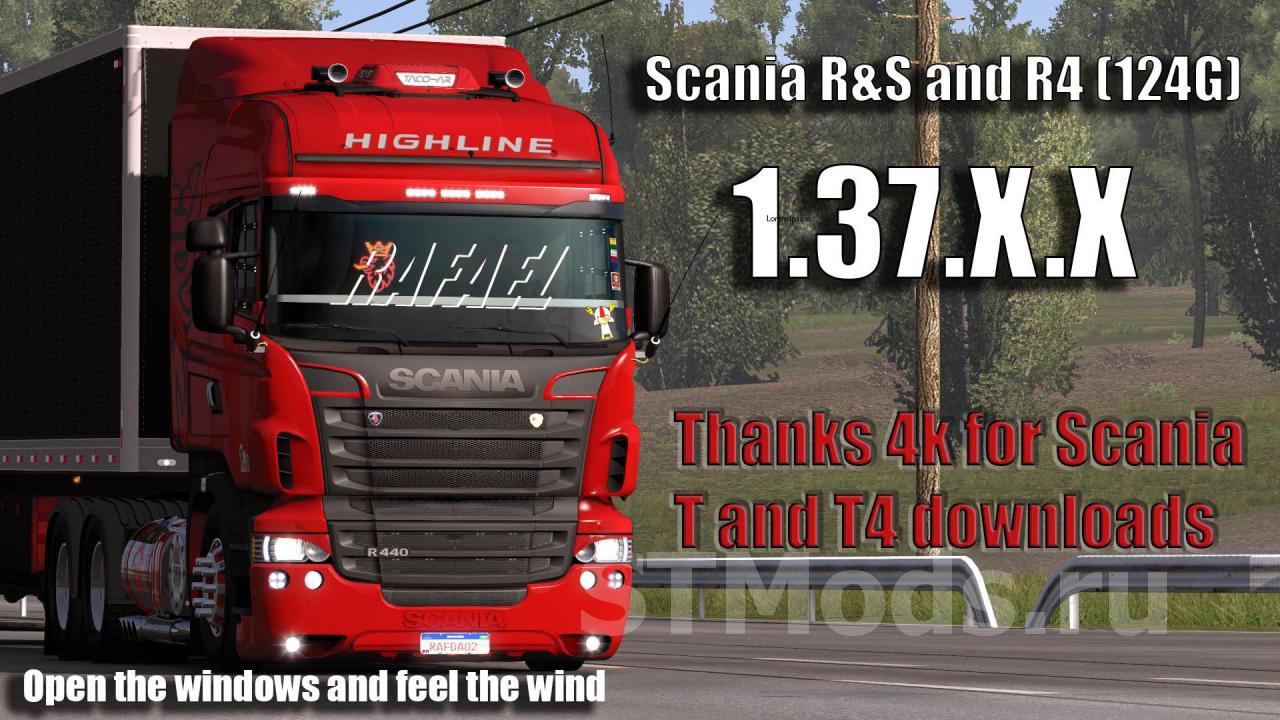 Scania R & R4 Brasil Edition версия 1.6 для Euro Truck Simulator 2 (v1.44.x, 1.45.x)