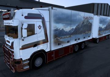 Мод Scania S580 Tandem Hansen версия 1.5 для Euro Truck Simulator 2 (v1.54.x)