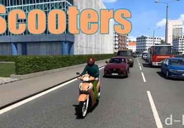 Мод Scooters in traffic версия 1.0 для Euro Truck Simulator 2 (v1.45.x)