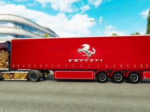 Мод Шторный полуприцеп Ferrari версия 15.12.16 для Euro Truck Simulator 2 (v1.26.2)