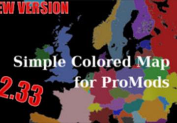 Мод Simple Colored Map версия 1.2 для Euro Truck Simulator 2 (v1.33.x, 1.34.x)