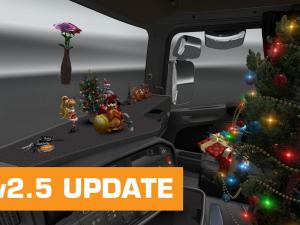 Мод SiSL’s Mega Pack Cabin Accessories версия 2.5 Updated для Euro Truck Simulator 2 (v1.25, - 1.27.x)