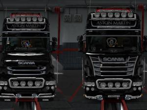 Мод Скин Aston Martin для Scania RS&T версия 2.1.1 для Euro Truck Simulator 2 (v1.28.x, 1.30.x)